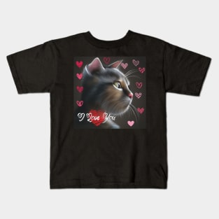 I LOVE YOU, cute ca Kids T-Shirt